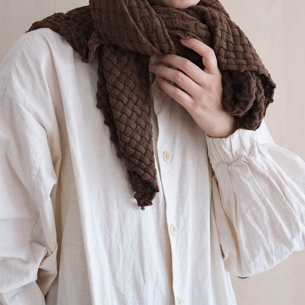 Cotton-boucle Basket Scarf